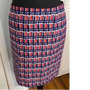 Piazza Sempione Multicolor Red Blue Pink Blush SZ‎ 12 lined Skirt made In Italy